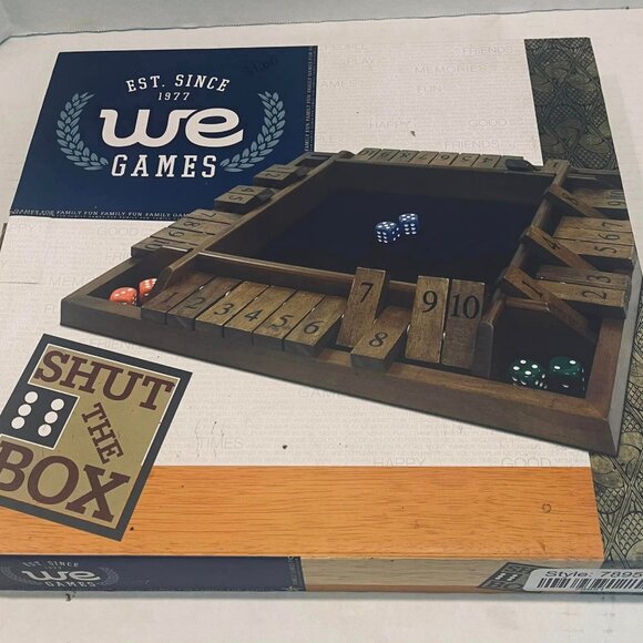 WE Games 4 Player Shut The Box (TM) Dice Game - Walnut Stained Wood - Picture 6 of 8